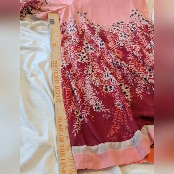 FREE PEOPLE OFF THE GRID CULOTTES CHIFFON CROPPED WIDE LEG PINK FLORAL PANTS XS - Picture 9 of 10